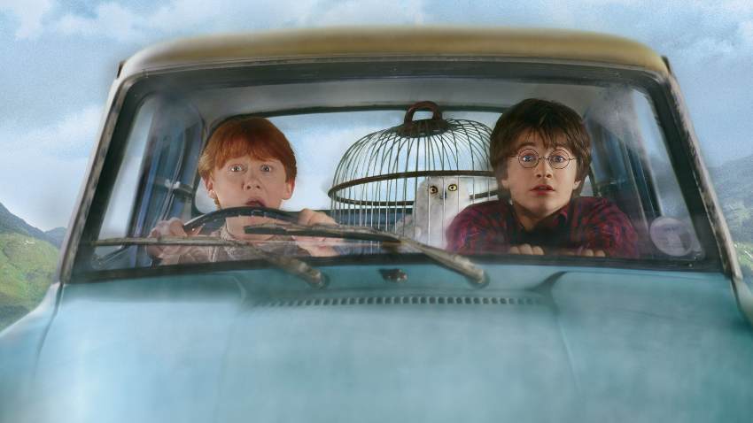 Ron, Harry i bil