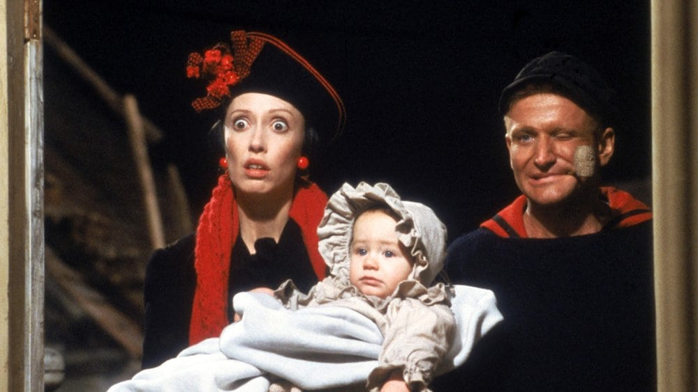 Shelley Duvall och Robin Williams i Popeye.