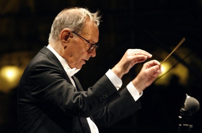 Ennio Morricone, som förnekar att han uttalat sig negativt om Quentin Tarantino