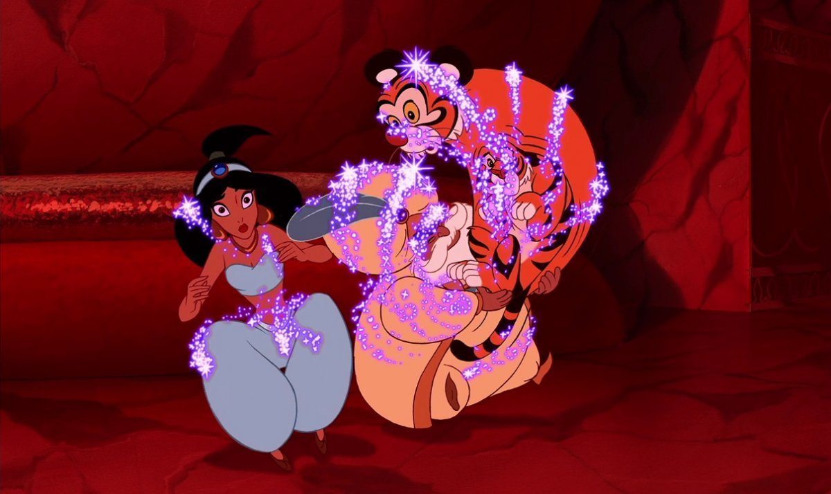 Prinsessan Jasmin, Sultanen och tigern Rajah Disneyfilmer Aladdin