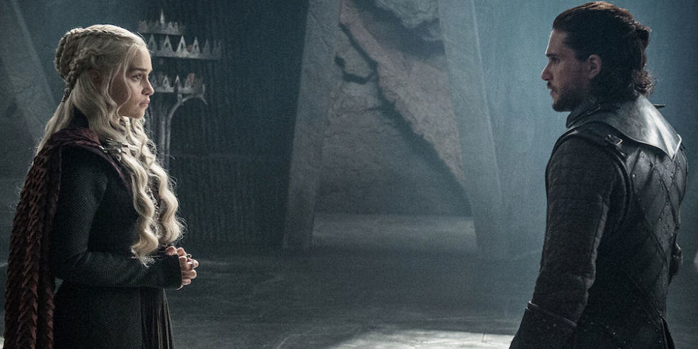 Kit Harington och Emilia Clarke i Game of Thrones