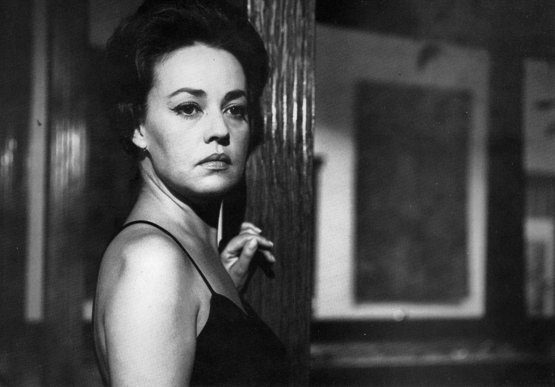 Bild på franska skådespelerskan Jeanne Moreau.