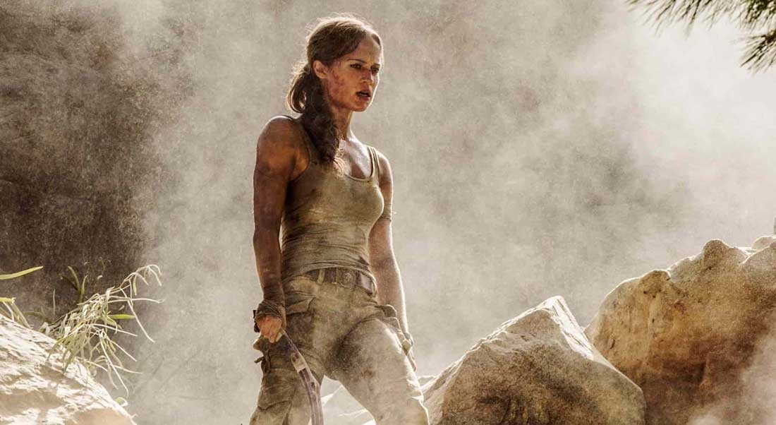 En bild på Alicia Vikander i Tomb Raider.