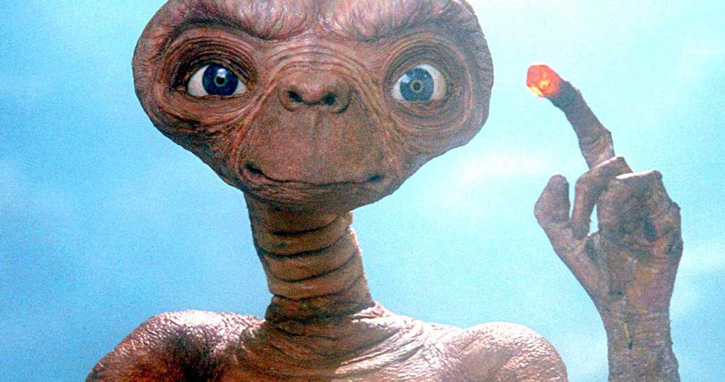 Rymdvarelsen i E.T. i Steven Spielbergs klassiska familjefilm.