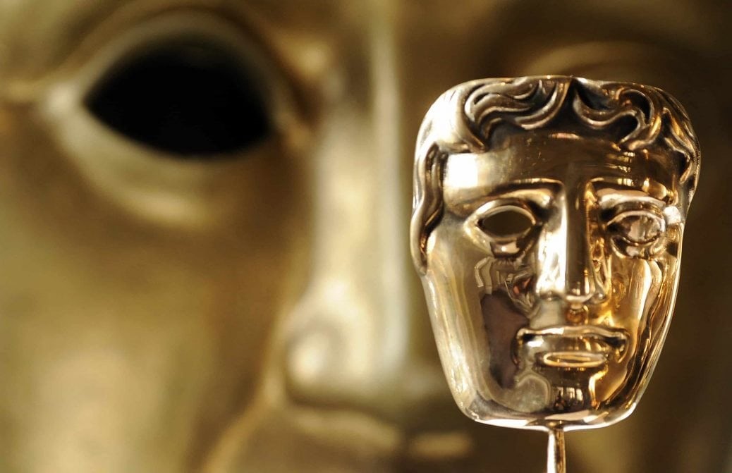 Bild på guldmasken som tilldelas vinnaren av brittiska filmpriset BAFTA.