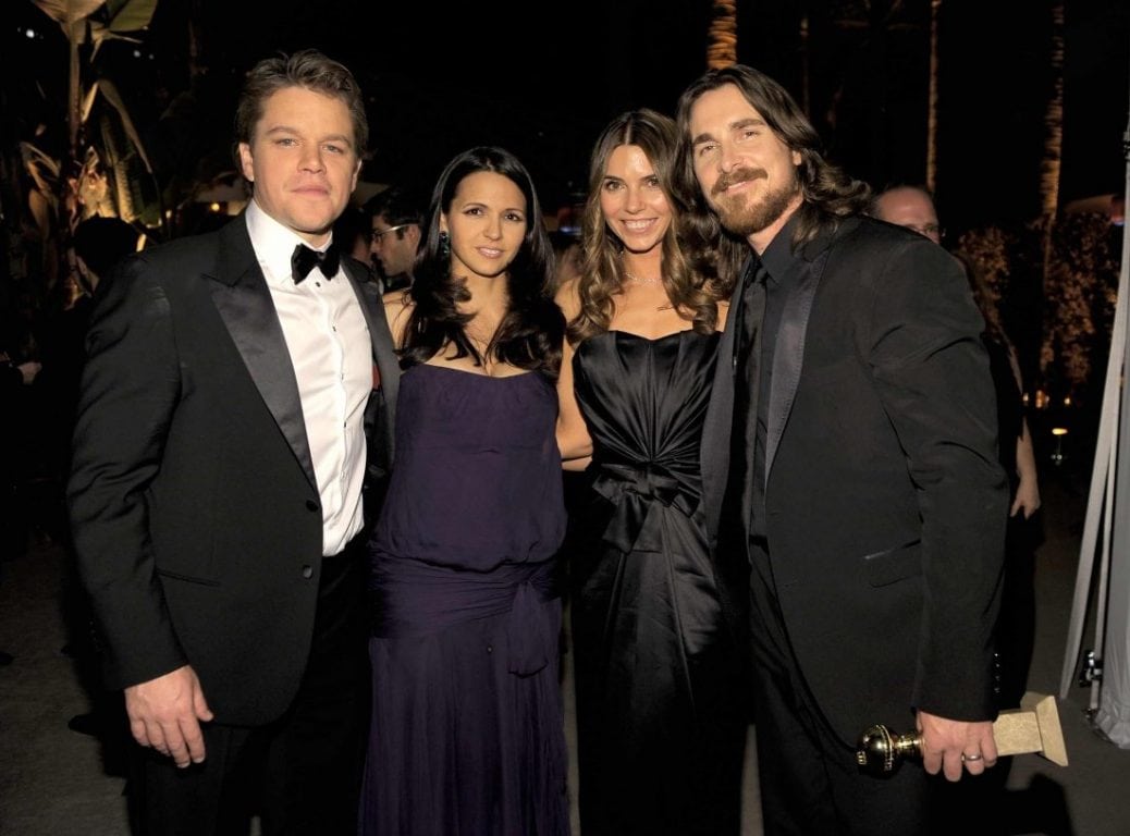 Matt Damon med frun Luciana Barroso, Sibi Blazic och Christian Bale.