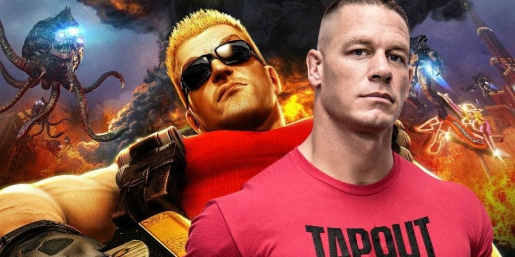 John Cena och spelkaraktären Duke Nukem.