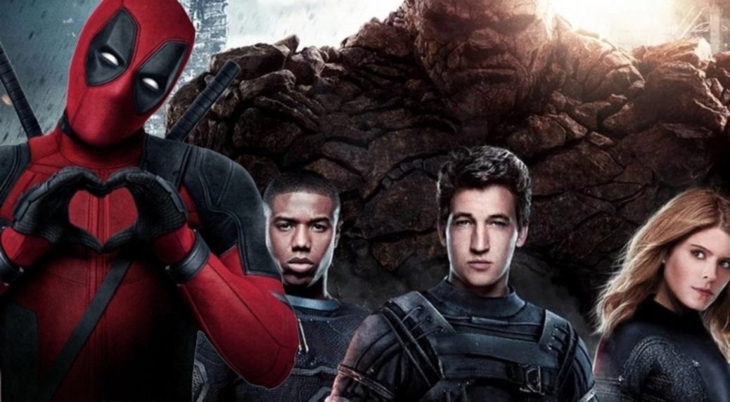 På bilden ser du gänget i Fantastic Four tillsammans med Deadpool
