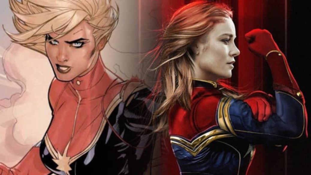 På bilden ser vi Brie Larson som Captain Marvel