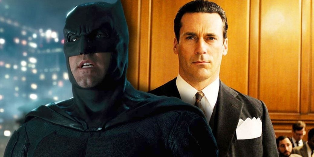 På bilden sehr du Batman och Jon Hamm