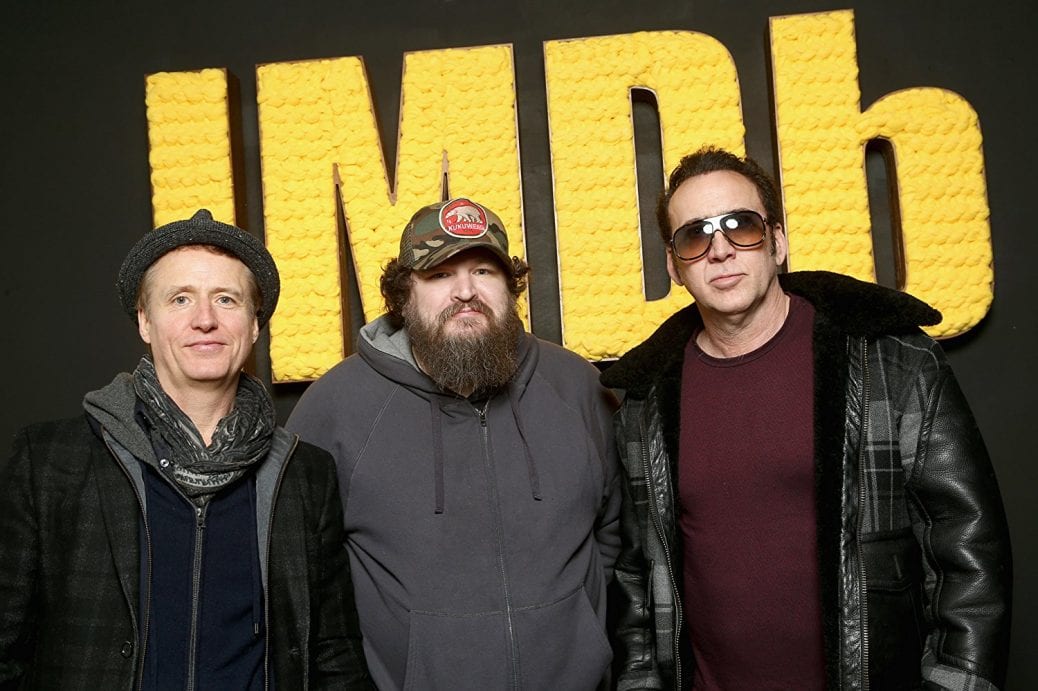 Linus Roache, Panos Cosmatos och Nicolas Cage. Foto: IMDb.