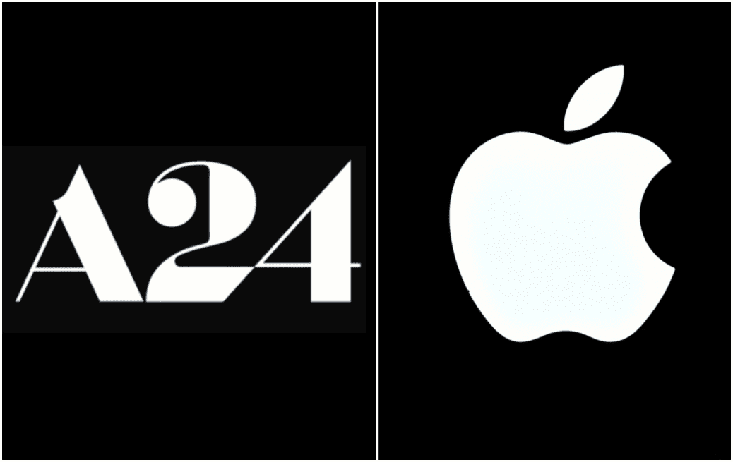 Logotyp för A24 och Apple.