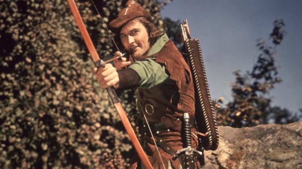 Errol Flynn i "Robin Hoods äventyr".