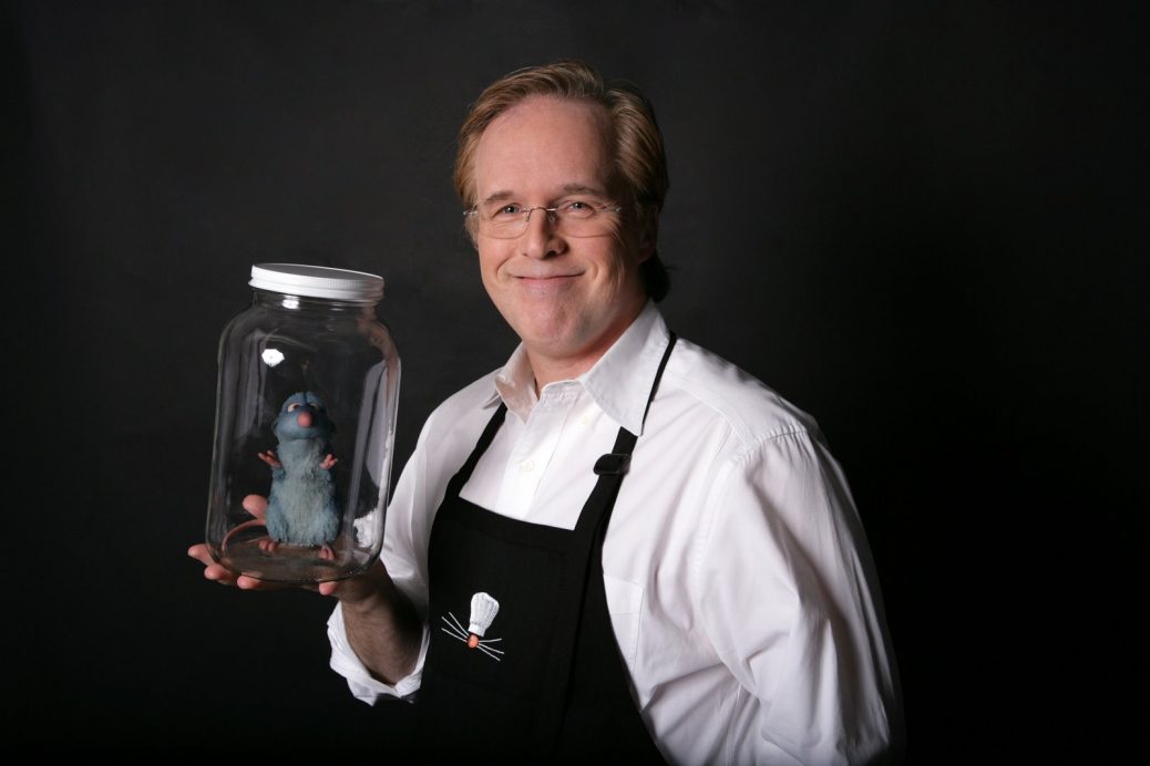 En bild på Brad Bird tillsammans med Remy