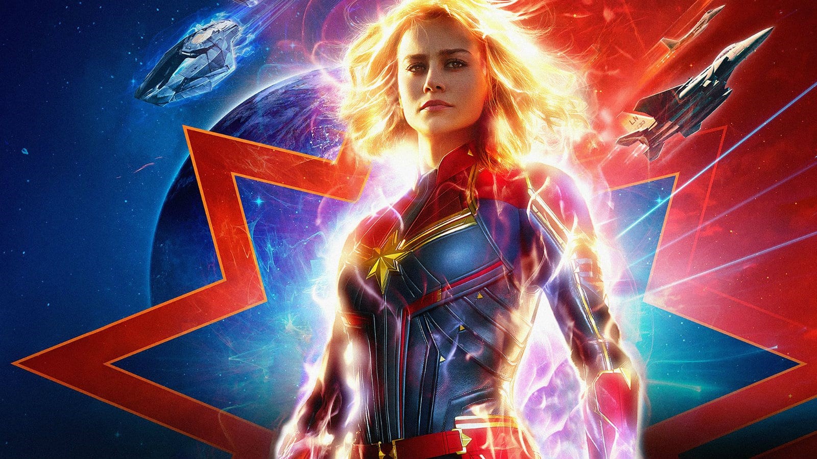 Brie Larson som Captain Marvel.