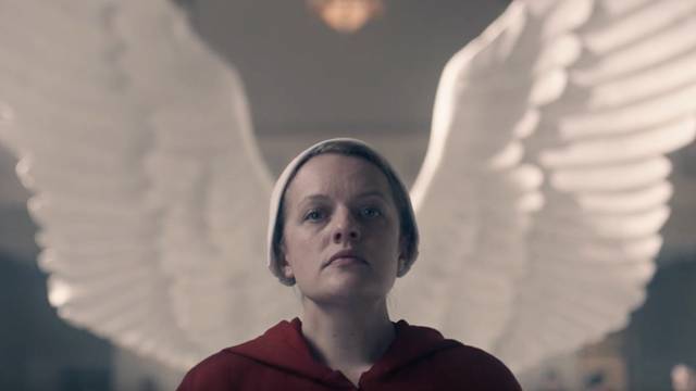 Elisabeth Moss i den populära serien. Hon är klar för Handmaid's Tale säsong 4.