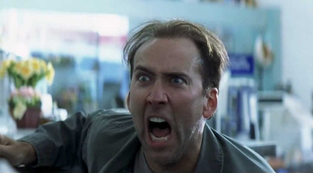 Nicolas Cage skriker i Matchstick Men