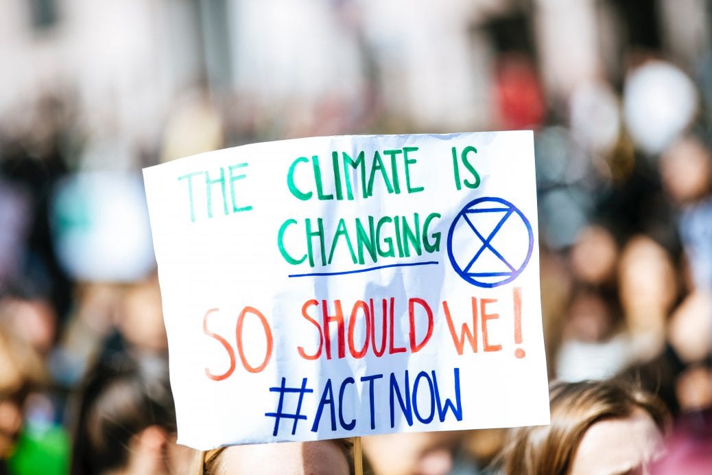 En klimatdemonstration inspirerad av Greta Thunberg.