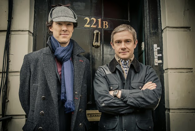 Cumberbatch och Freeman som Holmes och Watson