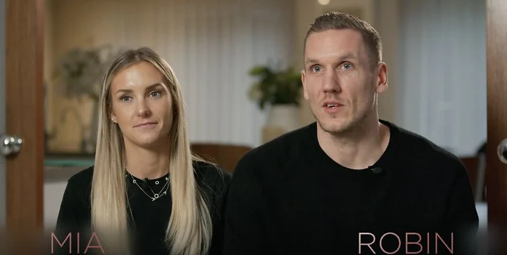 Mia Lindgren och Robin Olsen i Playmakers Sverige 2022. Foto: TV4.