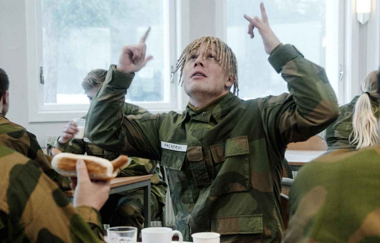 En av rekryterna i uniform.