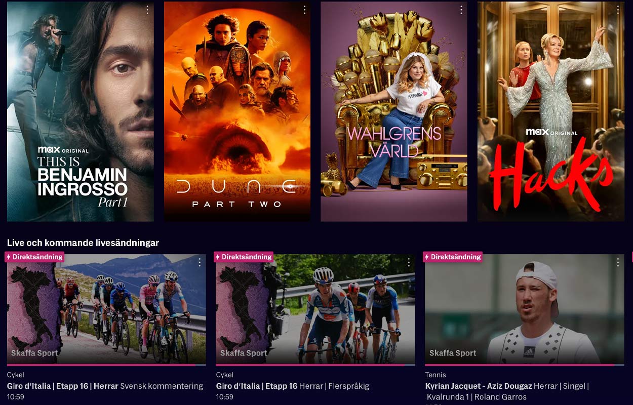 Streamingtjänsten Max.