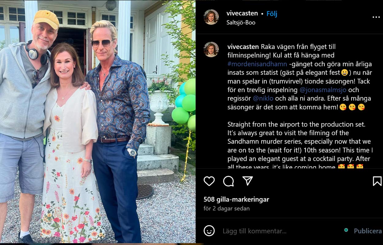 Nu spelas Morden i Sandhamn säsong 10 in – Viveca Sten på plats