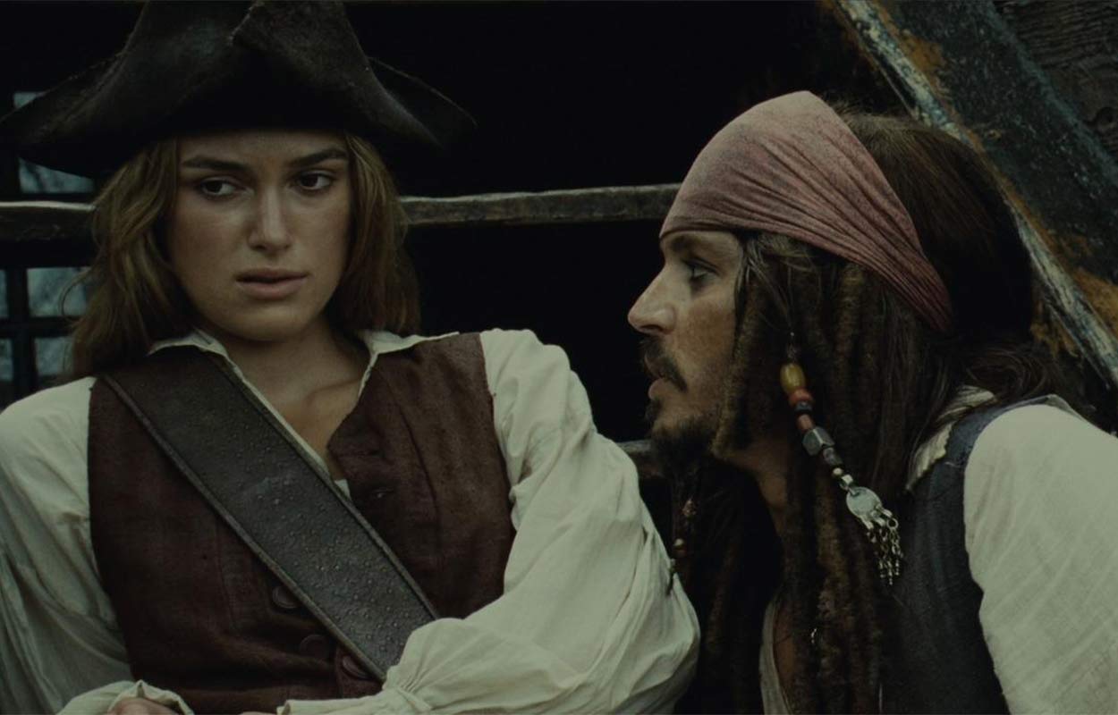 Keira Knightley och Johnny Depp i "Pirates of the Caribbean: Död mans kista".
