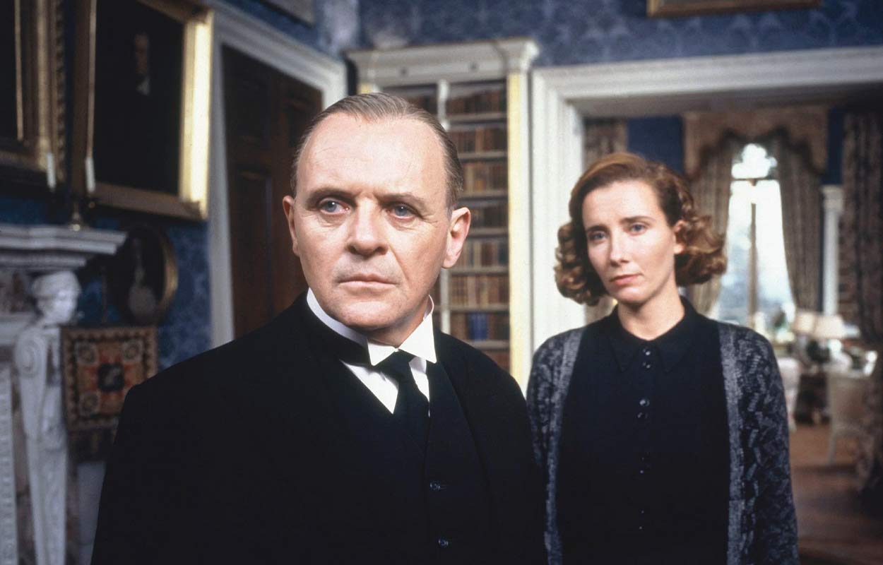 Anthony Hopkins och Emma Thompson i &rdquo;&Aring;terstoden av dagen&rdquo;.