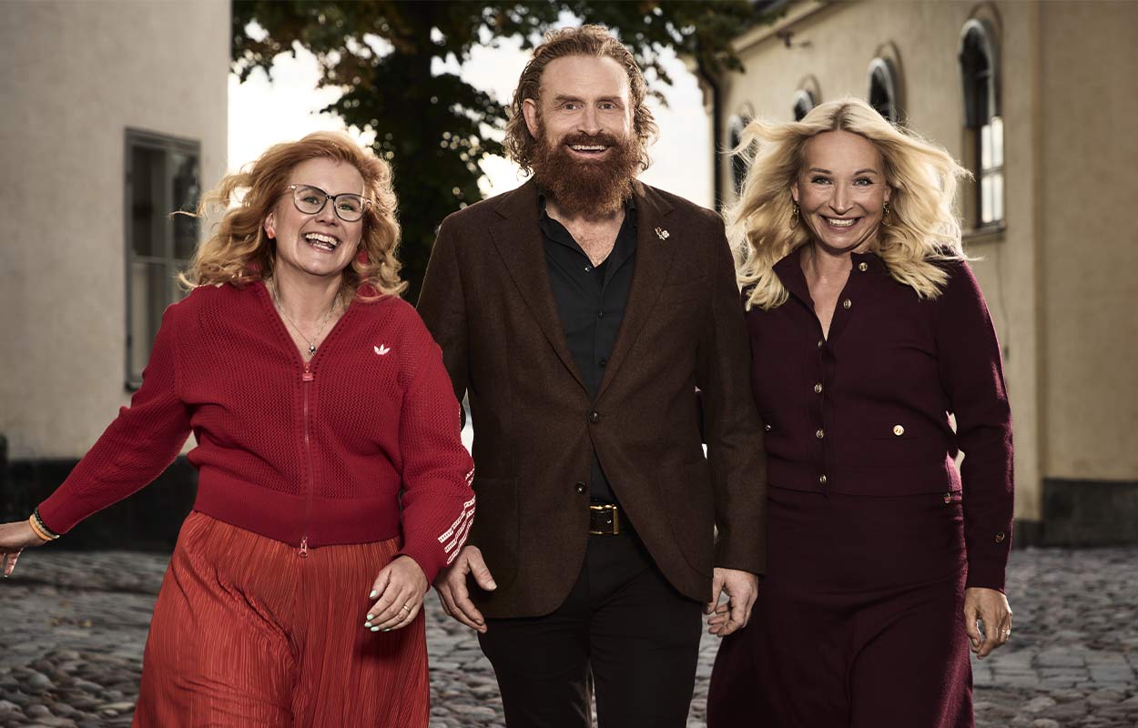Pressbild f&ouml;r &rdquo;Sann k&auml;rlek&rdquo;. Helen Ahlsson, Kristofer Hivju och Martina Haag.