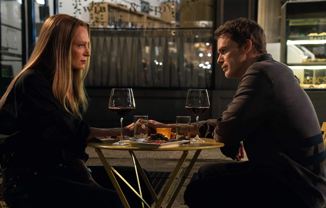 Uma Thurman och Michael C. Hall i &rdquo;Dexter: Resurrection&rdquo; s&auml;song 2.
