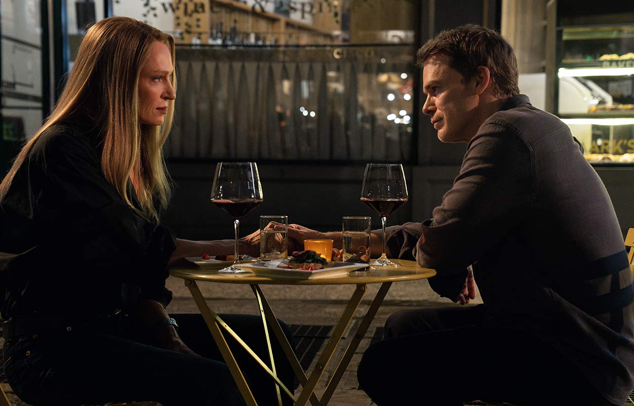 Uma Thurman och Michael C. Hall i &rdquo;Dexter: Resurrection&rdquo; s&auml;song 2.